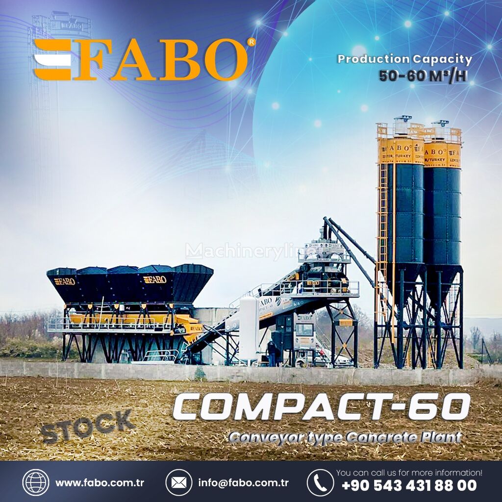 jauns FABO COMPACT-60 CONCRETE PLANT | CONVEYOR TYPE  betona rūpnīca