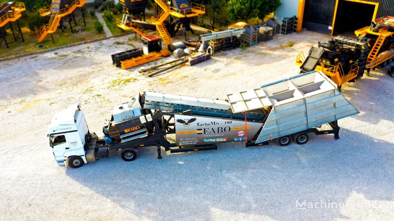 jauns FABO TURBOMIX-100 Ceriya Mobilnyh betonnyh ustanovok betona rūpnīca