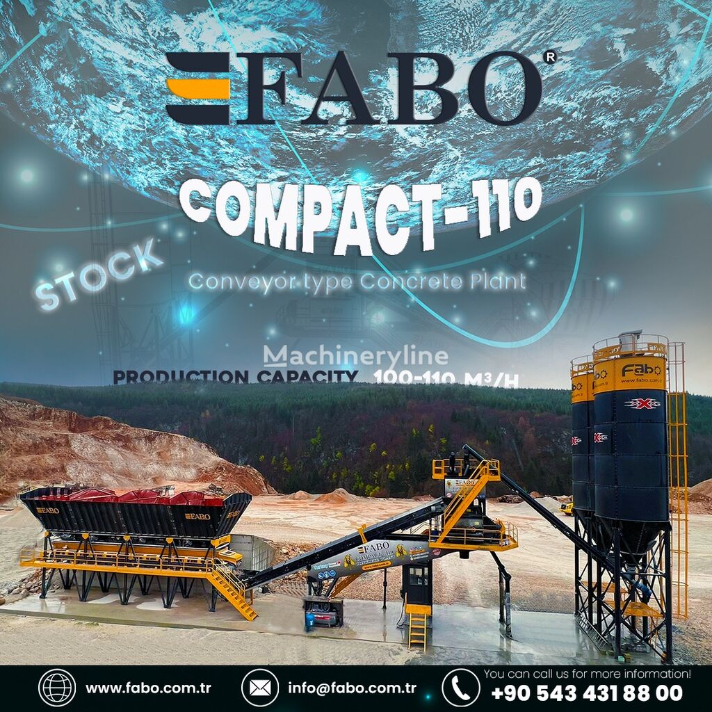jauns FABO BETONNYY ZAVOD FABOMIX COMPACT-110 | NOVYY PROEKT   betona rūpnīca