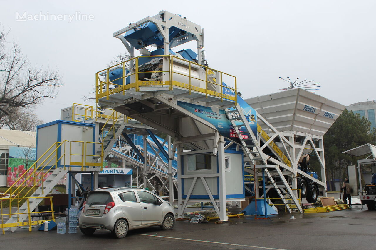 jauns Promax Mobile Concrete Batching Plant M100-TWN (100m3/h) betona rūpnīca