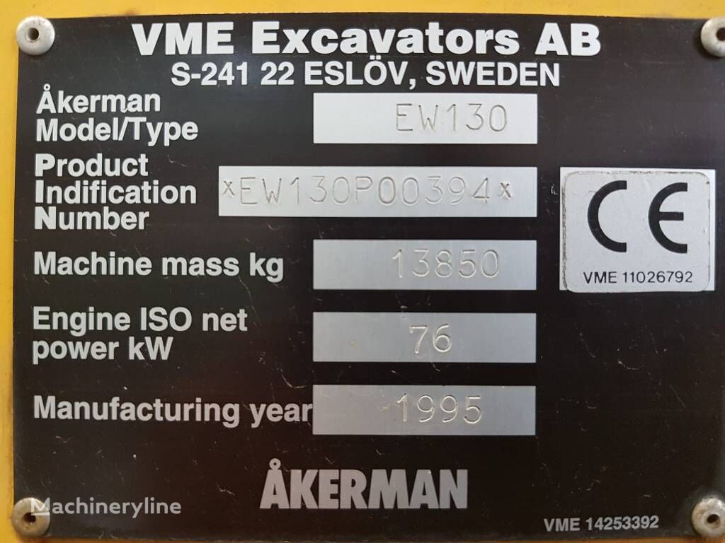 Åkerman EW130 riteņu ekskavators